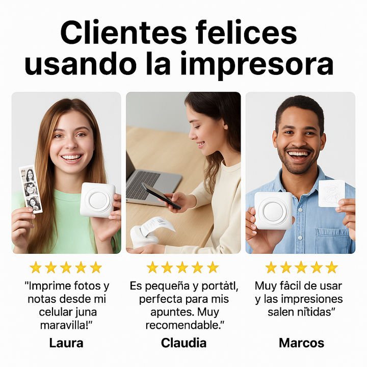 Mini Impresora Térmica Portátil M2 – Imprime desde tu móvil sin tinta