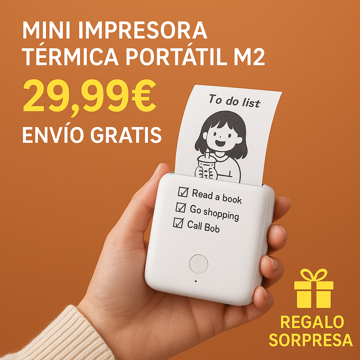 Mini Impresora Térmica Portátil M2 – Imprime desde tu móvil sin tinta