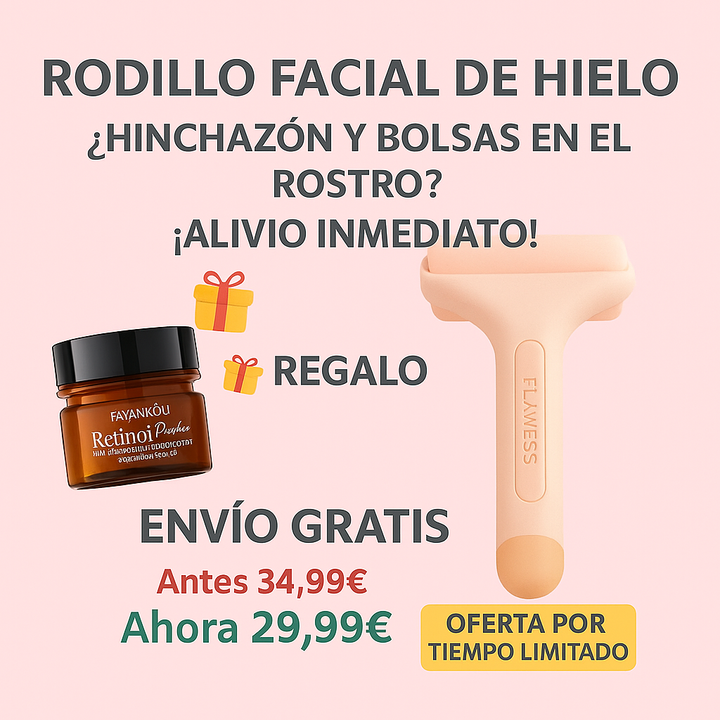 Massageador de rolo frio calmante para rosto, pescoço e corpo