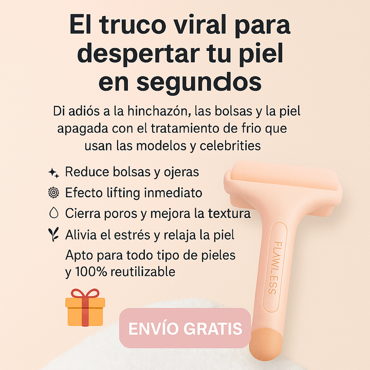 Massageador de rolo frio calmante para rosto, pescoço e corpo